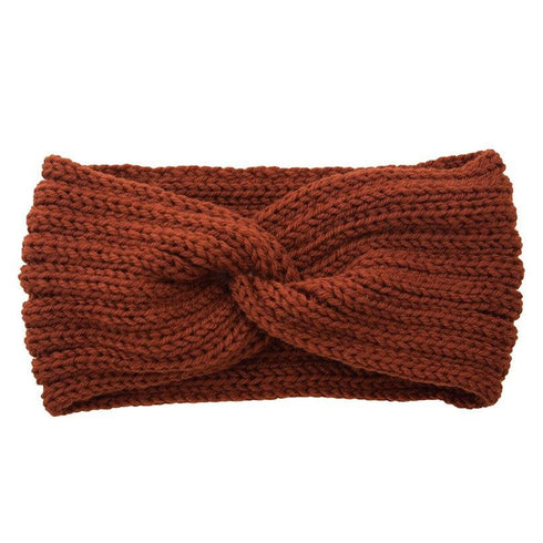 Bandeau cheveux torsadé en laine côtelée modèle Masha